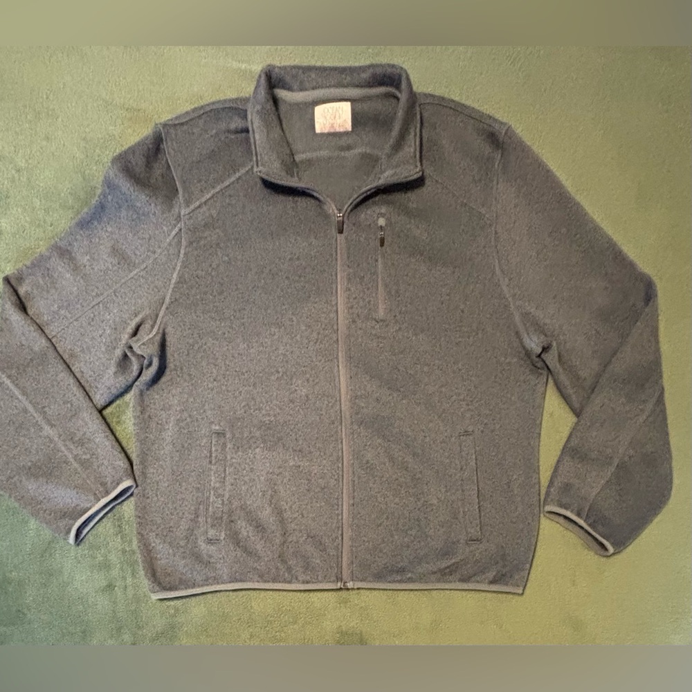 Ocean Coast Men's Gray Full-Zip Sweater, Size: XL. (6305)